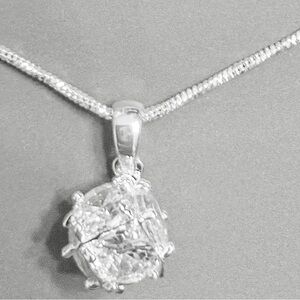 Macy Dora Cube CZ Pendant Necklace | Adjustable Silver Tone Crystal Jewelry